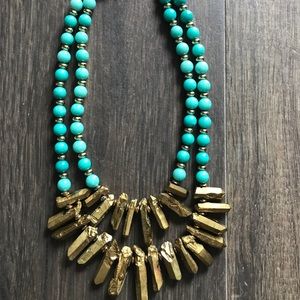 Turquoise and gold accent necklace